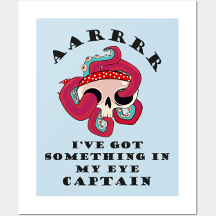 Funny skull pirate design Posters and Art